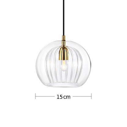 Suspension LED en verre au design nordique gris fumé