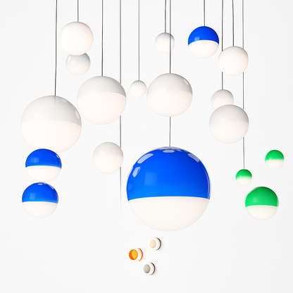 suspension LED en verre design nordique pour hôtel ou chambre