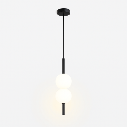 Suspension LED tube doré et boule