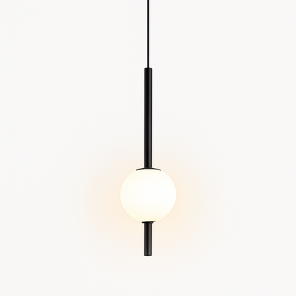 Suspension LED tube doré et boule