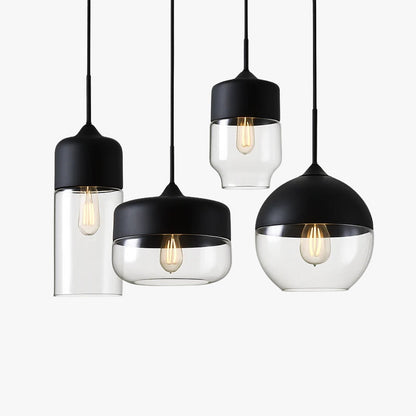Suspension moderne design en verre et métal Loft
