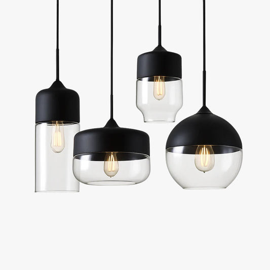 Suspension moderne design en verre et métal Loft