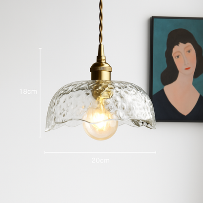 suspension nordique moderne avec abat-jour fleur en verre
