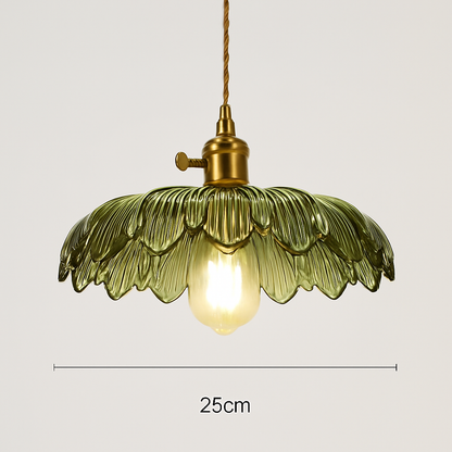 suspension nordique moderne avec abat-jour fleur en verre