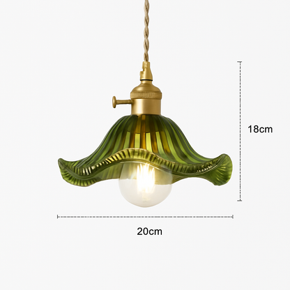 suspension nordique moderne avec abat-jour fleur en verre