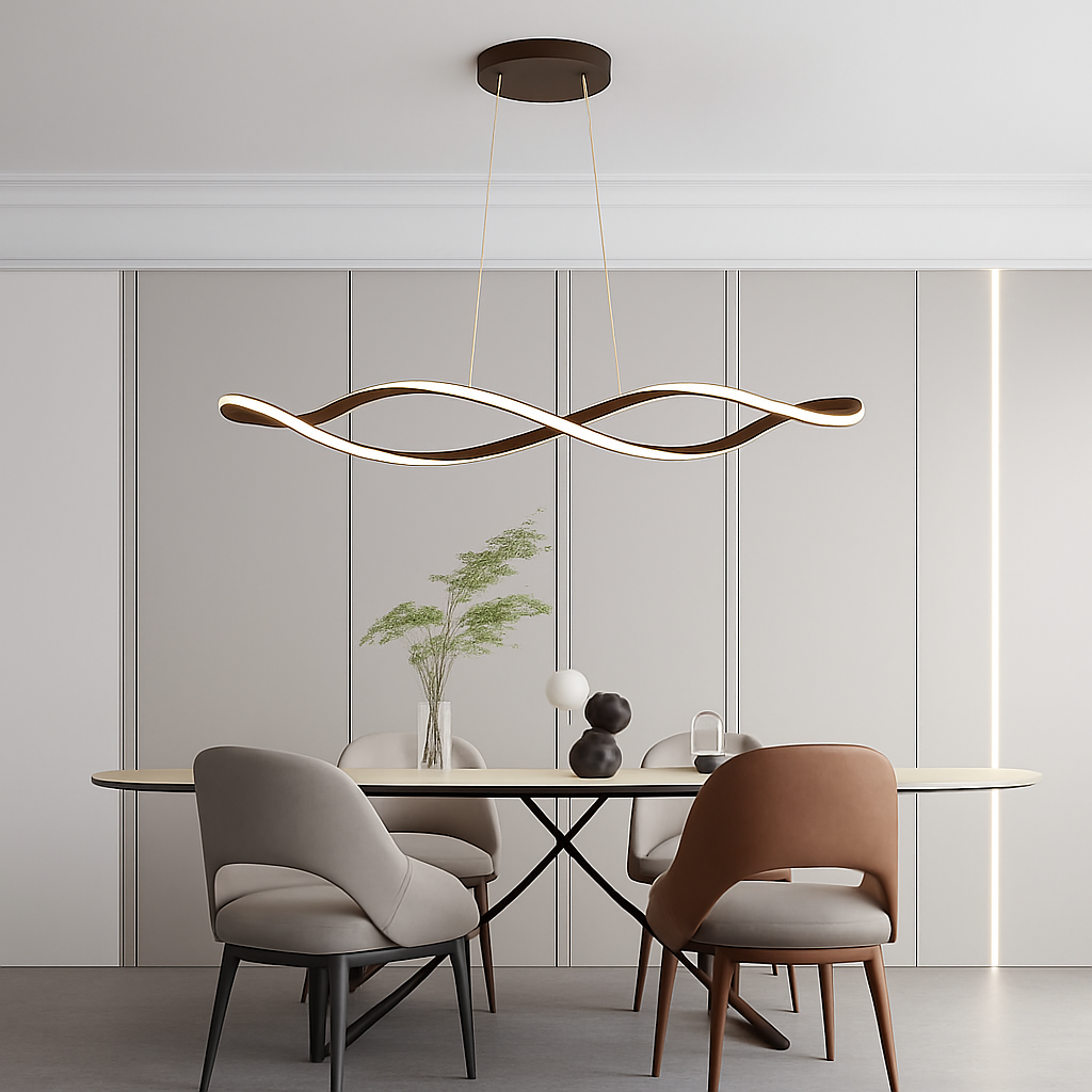 Suspension Suspension LED Lustres LED modernes pour salle à manger salon chambre L92cm Or / Chrome / Noir Télécommande / Contrôle APP