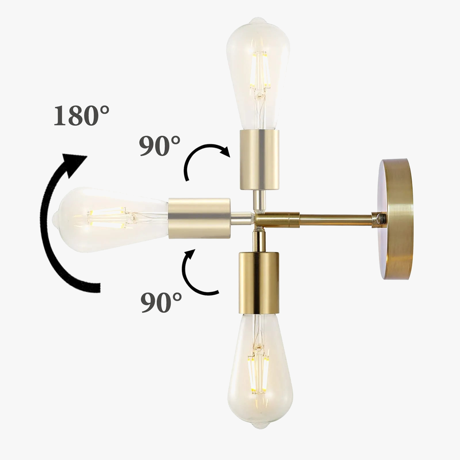 Vintage applique murale LED lampe 180 ° rotatif industriel E27 chambre chevet salle de bain miroir applique murale vanité luminaire plafonnier